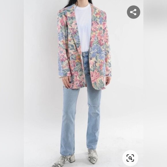 RARE Vintage Gold Label Ivory Victoria's Secret Satin Double Breast Blaz… - Picture 10 of 16